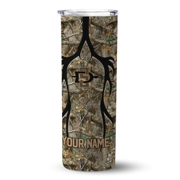 custom san diego state aztecs antler flow camo skinny tumbler best selling