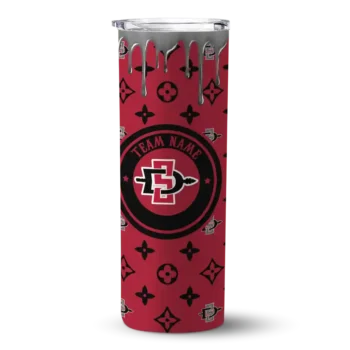 Custom San Diego State Aztecs Camo Streak Red Skinny Tumbler