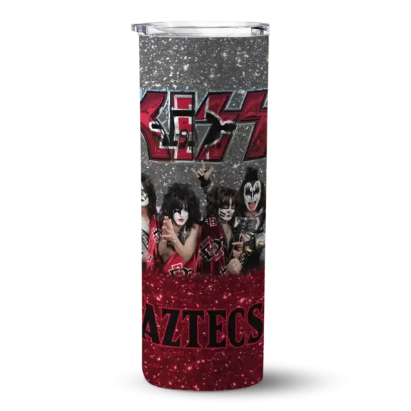 custom san diego state aztecs kiss band black skinny tumbler best selling