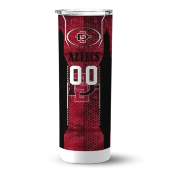 Custom San Diego State Aztecs Stacked Diamond Red Skinny Tumbler