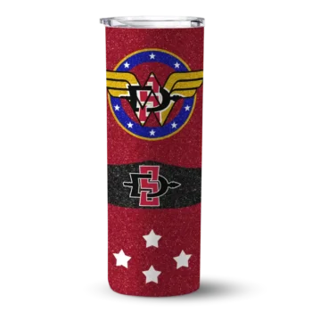 Custom San Diego State Aztecs Star Cluster Red Skinny Tumbler