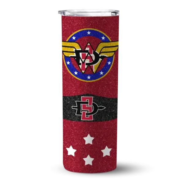 custom san diego state aztecs star cluster red skinny tumbler best selling