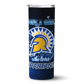 Custom San Jose State Spartans Rose Romance Blue Black Skinny Tumbler