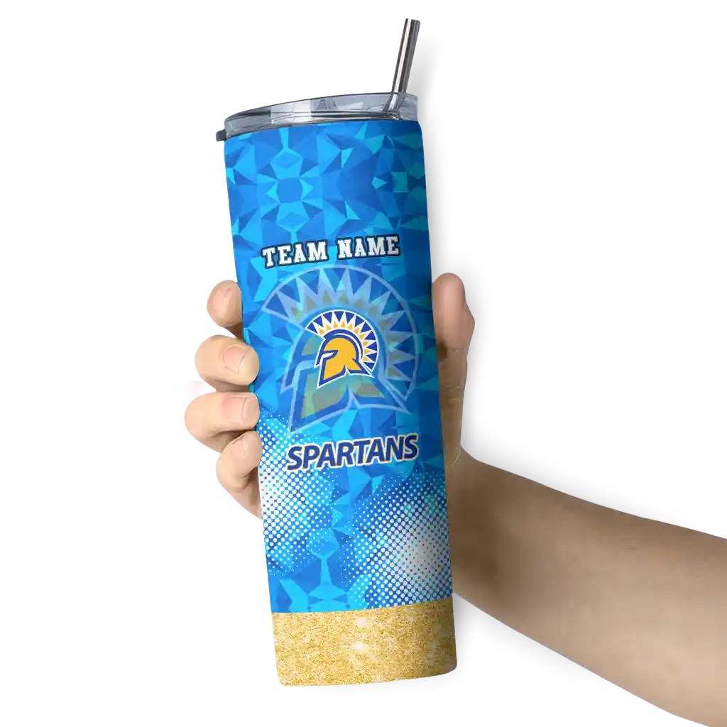 custom-san-jose-state-spartans-starburst-tiles-blue-skinny-tumbler-premium-grade.webp