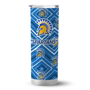 Custom San Jose State Spartans Zipper Leopard Blue Skinny Tumbler
