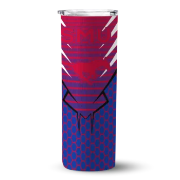 Custom SMU Mustangs Chevron Stripes Blue Skinny Tumbler
