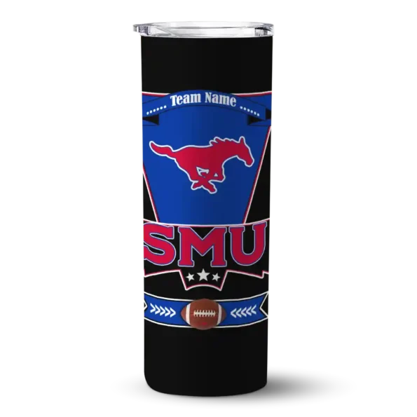 custom smu mustangs helmet belt blue black skinny tumbler best selling
