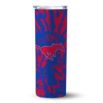 custom-smu-mustangs-metallic-grid-blue-skinny-tumbler-best-selling.webp