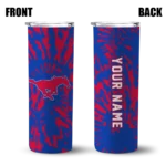 custom-smu-mustangs-metallic-grid-blue-skinny-tumbler-best-selling.webp