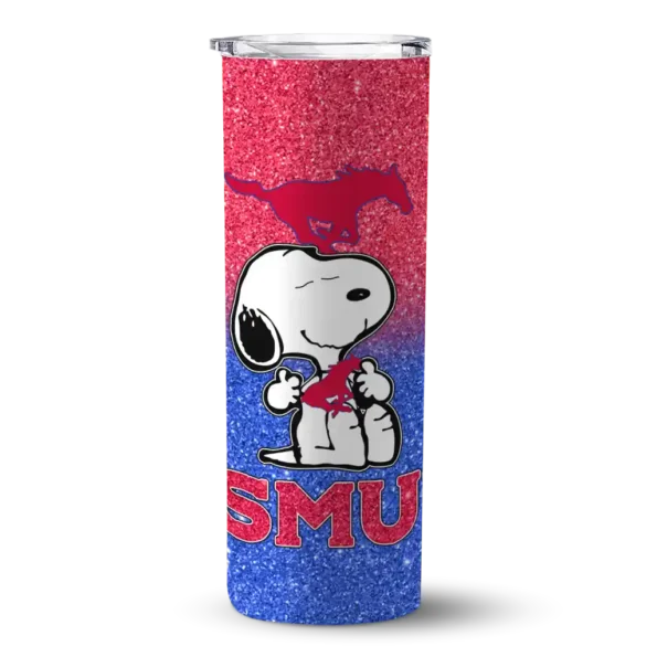 custom smu mustangs snoopy attitude blue skinny tumbler best selling