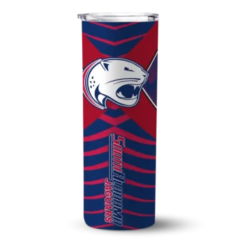 Custom South Alabama Jaguars Camo Texture Blue Skinny Tumbler