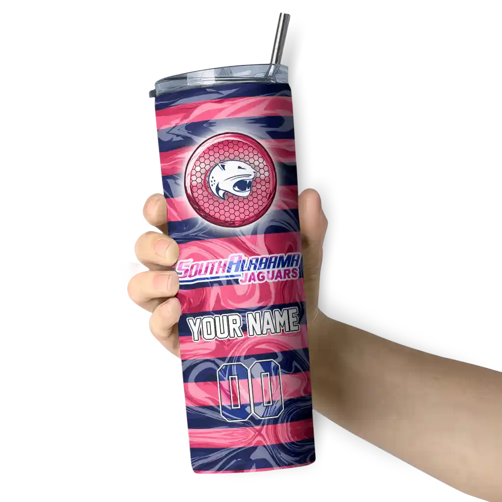 custom-south-alabama-jaguars-patterned-waves-blue-skinny-tumbler-premium-grade.webp