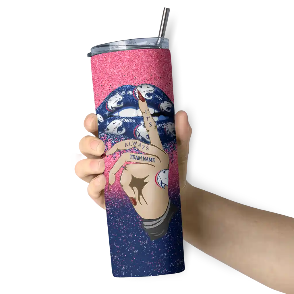 custom-south-alabama-jaguars-sparkle-lips-blue-skinny-tumbler-premium-grade.webp