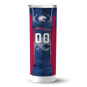 Custom South Alabama Jaguars Stacked Diamond Blue Skinny Tumbler