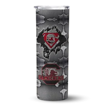 Custom South Carolina Gamecocks Chevron V Garnet Gray Skinny Tumbler