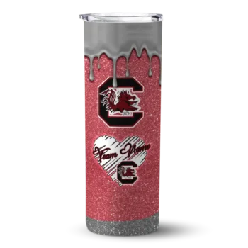 Custom South Carolina Gamecocks Pixel Fade Garnet Skinny Tumbler