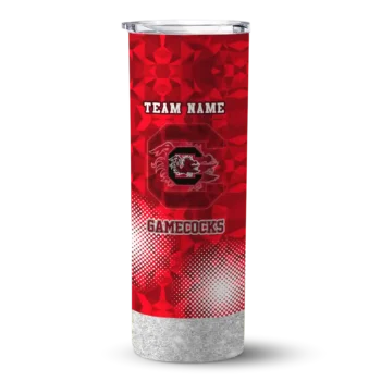 Custom South Carolina Gamecocks Starburst Tiles Garnet Skinny Tumbler