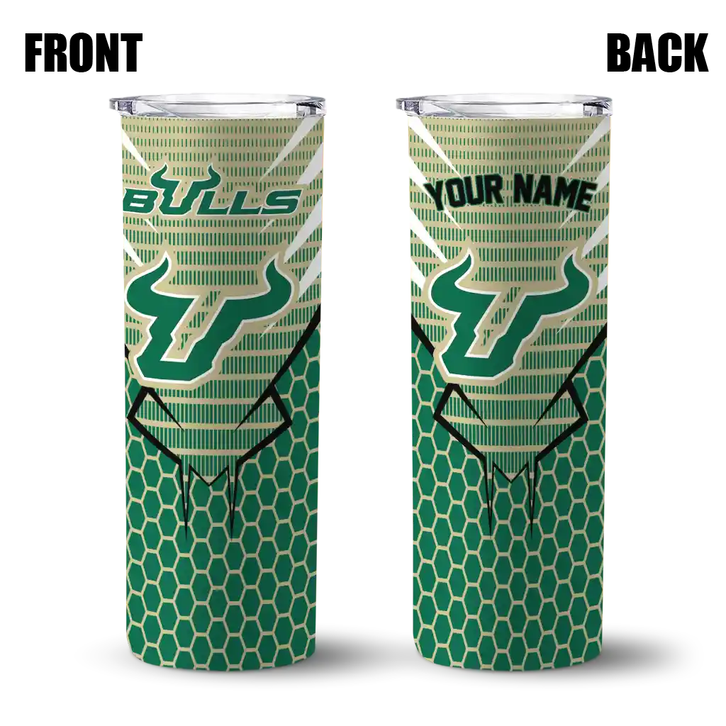 custom-south-florida-bulls-chevron-stripes-green-skinny-tumbler-fashion-forward.webp