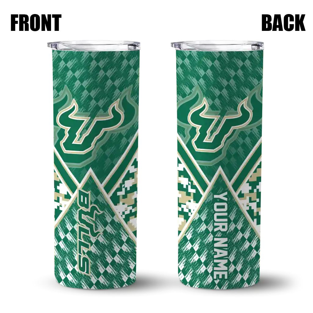 custom-south-florida-bulls-monogram-burst-green-white-skinny-tumbler-fashion-forward.webp