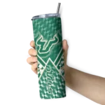 custom-south-florida-bulls-monogram-burst-green-white-skinny-tumbler-best-selling.webp
