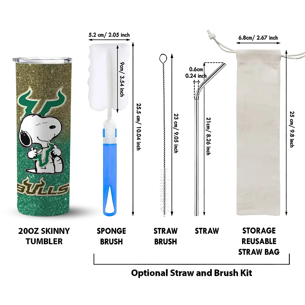 custom-south-florida-bulls-snoopy-attitude-green-skinny-tumbler-new-arrival.webp