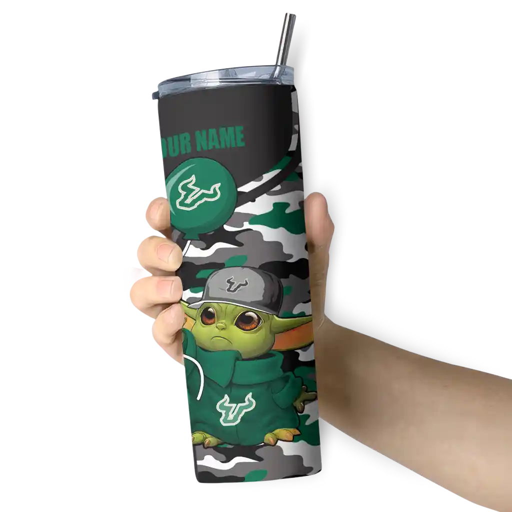 custom-south-florida-bulls-yoda-camo-green-black-skinny-tumbler-premium-grade.webp