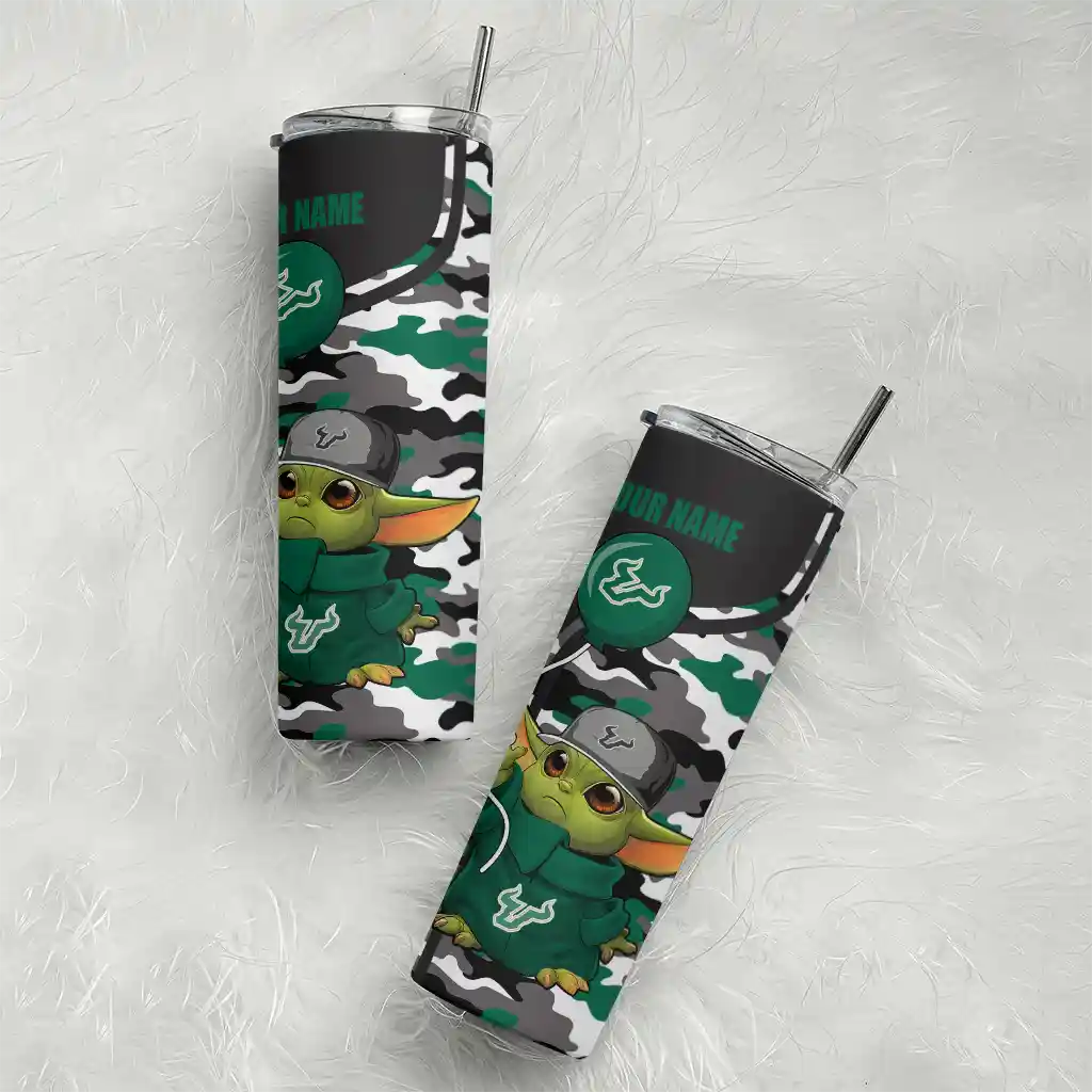 custom-south-florida-bulls-yoda-camo-green-black-skinny-tumbler-top-rated-1.webp