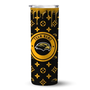 Custom Southern Miss Golden Eagles Camo Streak Black Skinny Tumbler