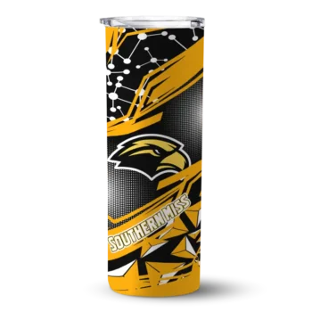 Custom Southern Miss Golden Eagles Helmet Clash Black Skinny Tumbler