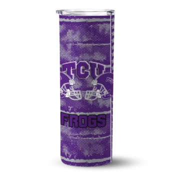 Custom TCU Horned Frogs Chevron Patch Purple Skinny Tumbler