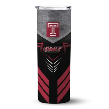 Custom Temple Owls Hexagon Honeycomb Red Black Skinny Tumbler