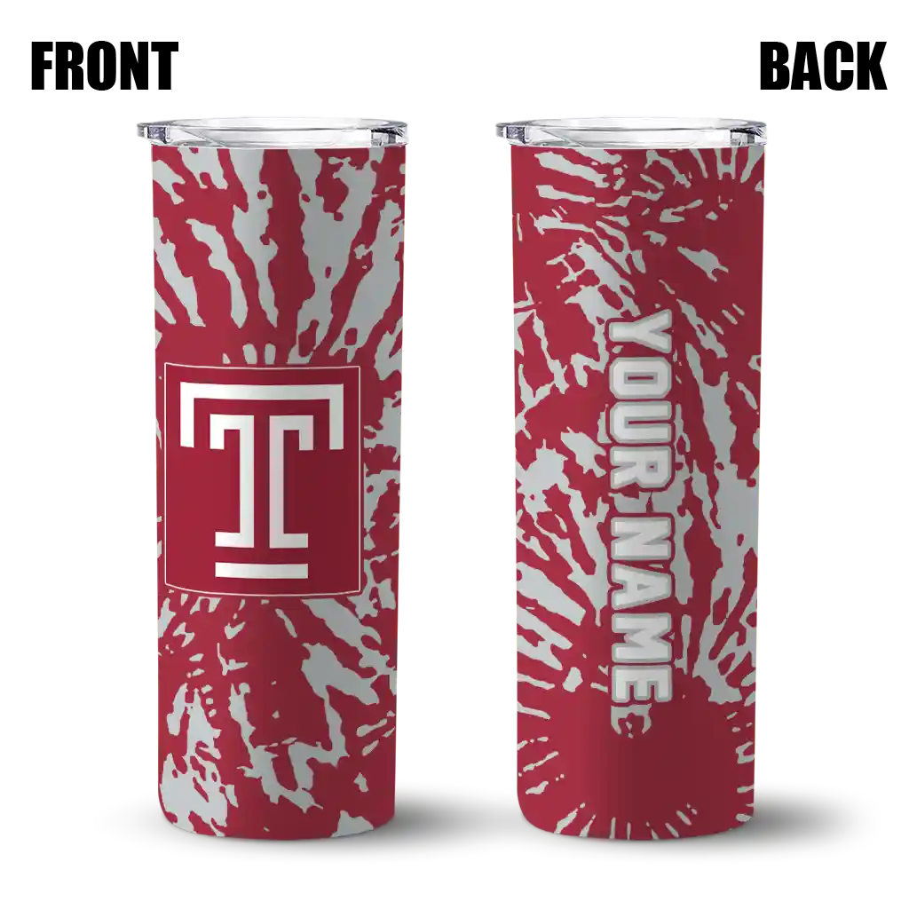 custom-temple-owls-metallic-grid-red-skinny-tumbler-fashion-forward.webp