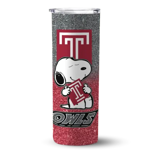 custom temple owls snoopy attitude red skinny tumbler best selling