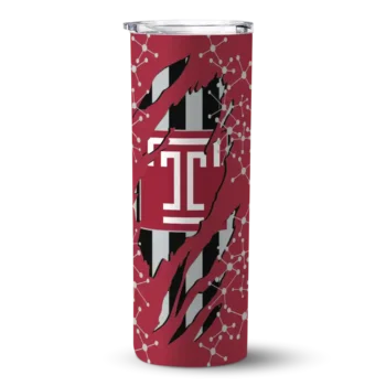 Custom Temple Owls Star Pop Red Black Skinny Tumbler