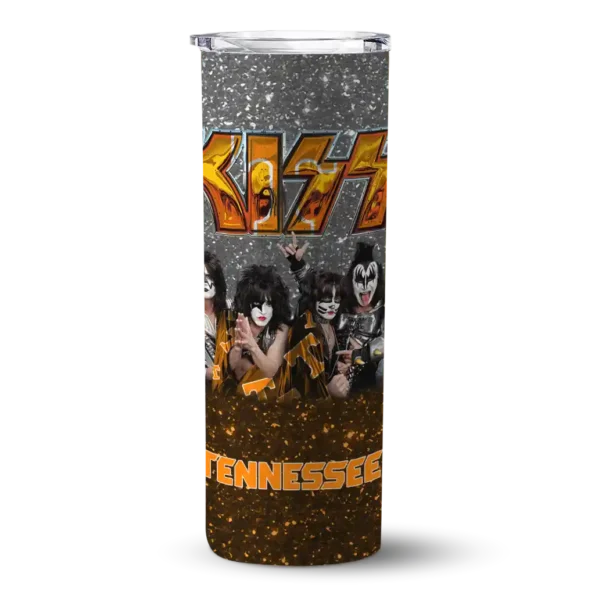 custom tennessee volunteers kiss band white skinny tumbler best selling
