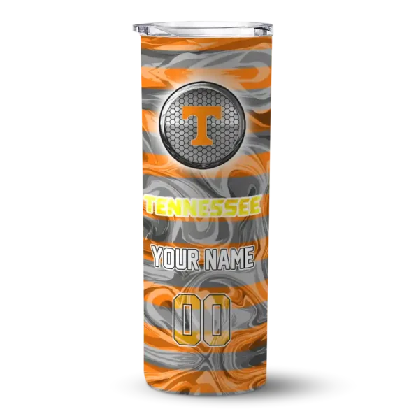 custom tennessee volunteers patterned waves orange skinny tumbler best selling 1