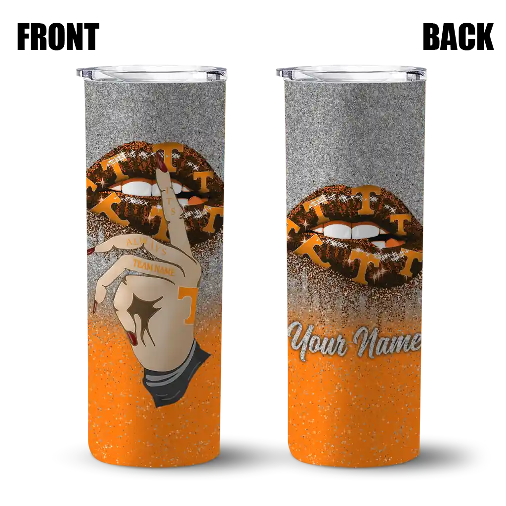 custom-tennessee-volunteers-sparkle-lips-orange-skinny-tumbler-fashion-forward.webp