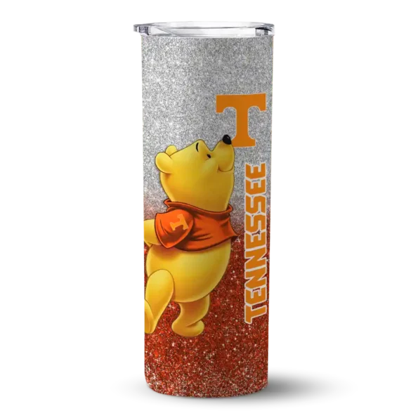 custom tennessee volunteers winnie the pooh orange gray skinny tumbler best selling