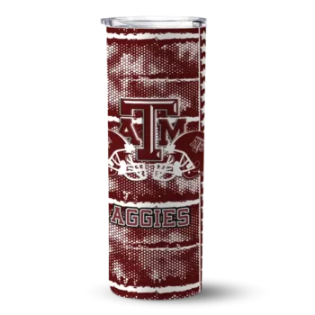 Custom Texas A&M Aggies Chevron Patch Maroon Skinny Tumbler