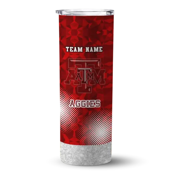 custom texas am aggies starburst tiles maroon skinny tumbler best selling