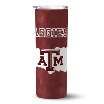 Custom Texas A&M Aggies Torn Band Maroon White Skinny Tumbler