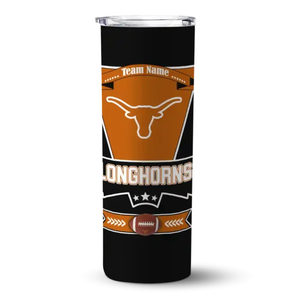 custom texas longhorns helmet belt orange black skinny tumbler best selling