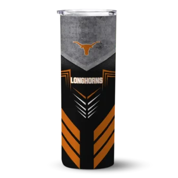 Custom Texas Longhorns Hexagon Honeycomb Orange Black Skinny Tumbler