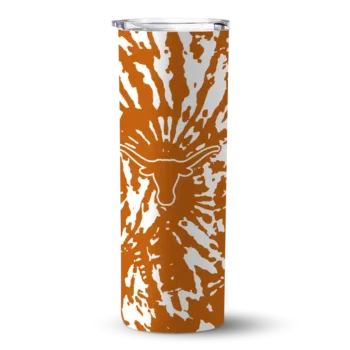 Custom Texas Longhorns Metallic Grid Orange Skinny Tumbler