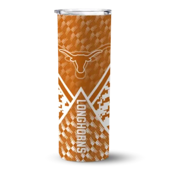 Texas Longhorns Tumber - Custom Monogram Burst Skinny Orange White