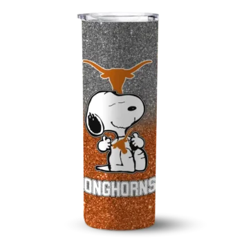 Custom Texas Longhorns Snoopy Attitude Orange Skinny Tumbler