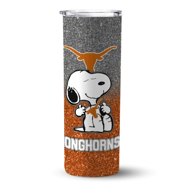 custom texas longhorns snoopy attitude orange skinny tumbler best selling