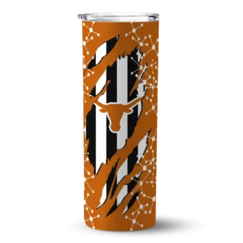 Custom Texas Longhorns Star Pop Orange Black Skinny Tumbler