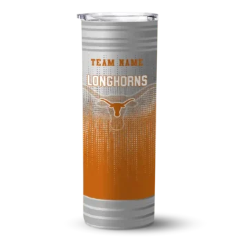 Custom Texas Longhorns Swirl Texture Orange Skinny Tumbler