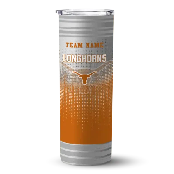 custom texas longhorns swirl texture orange skinny tumbler best selling